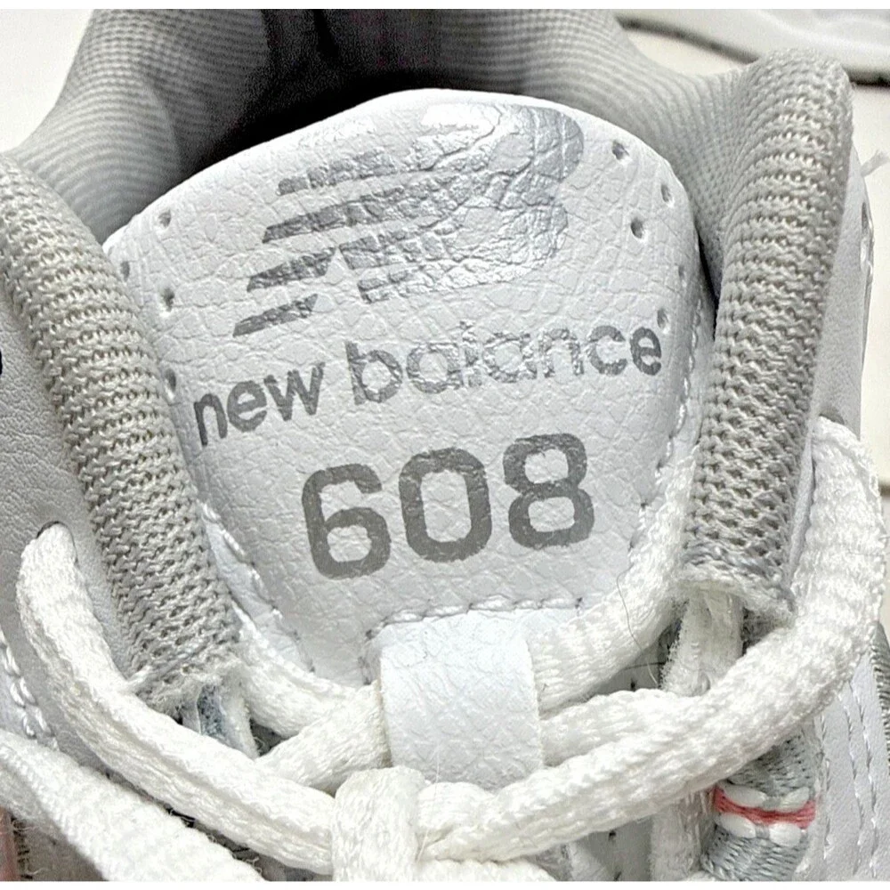 New Balance 608 V5 Cross Trainer Sneakers Womens Size 10 D White/Pink Leather
